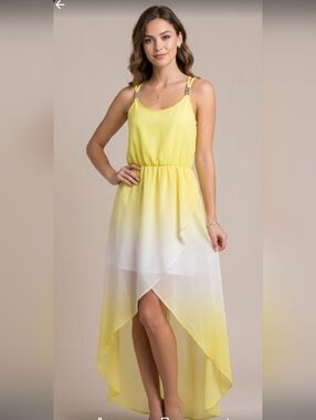 2B Bebe Yellow Ombre Maxi Dress